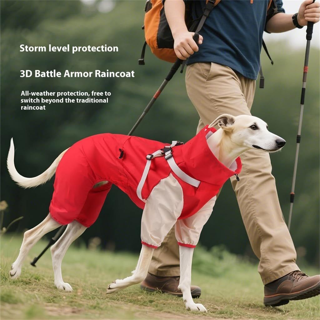 Waterproof Dog Raincoat, Full Coverage Small Dog Rain Coat with Harness view 2