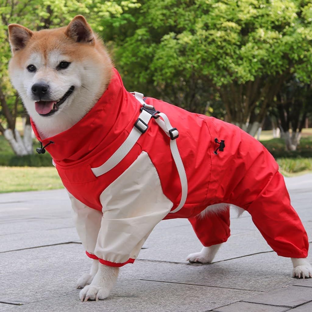 Waterproof Dog Raincoat, Full Coverage Small Dog Rain Coat with Harness view 3