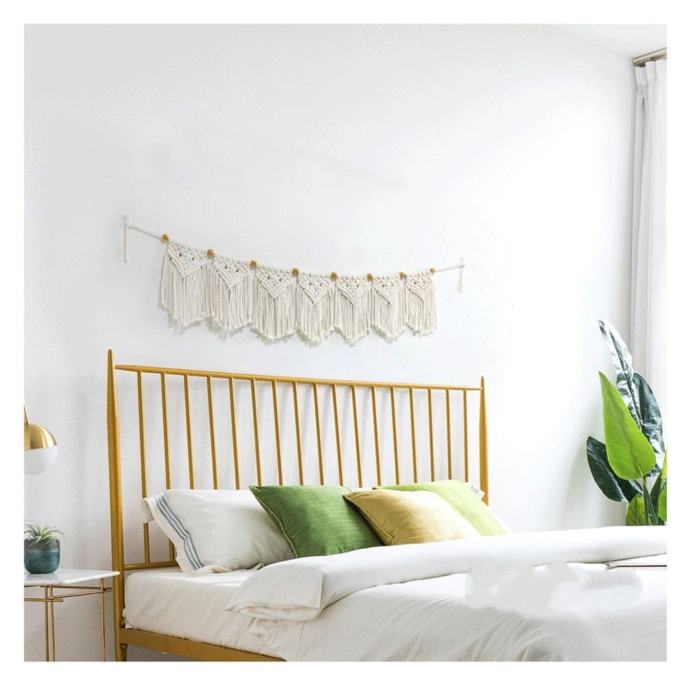 Tassel Garland Wall Hanging Handmade Cotton Bohemian Banner Home Decor for view 5