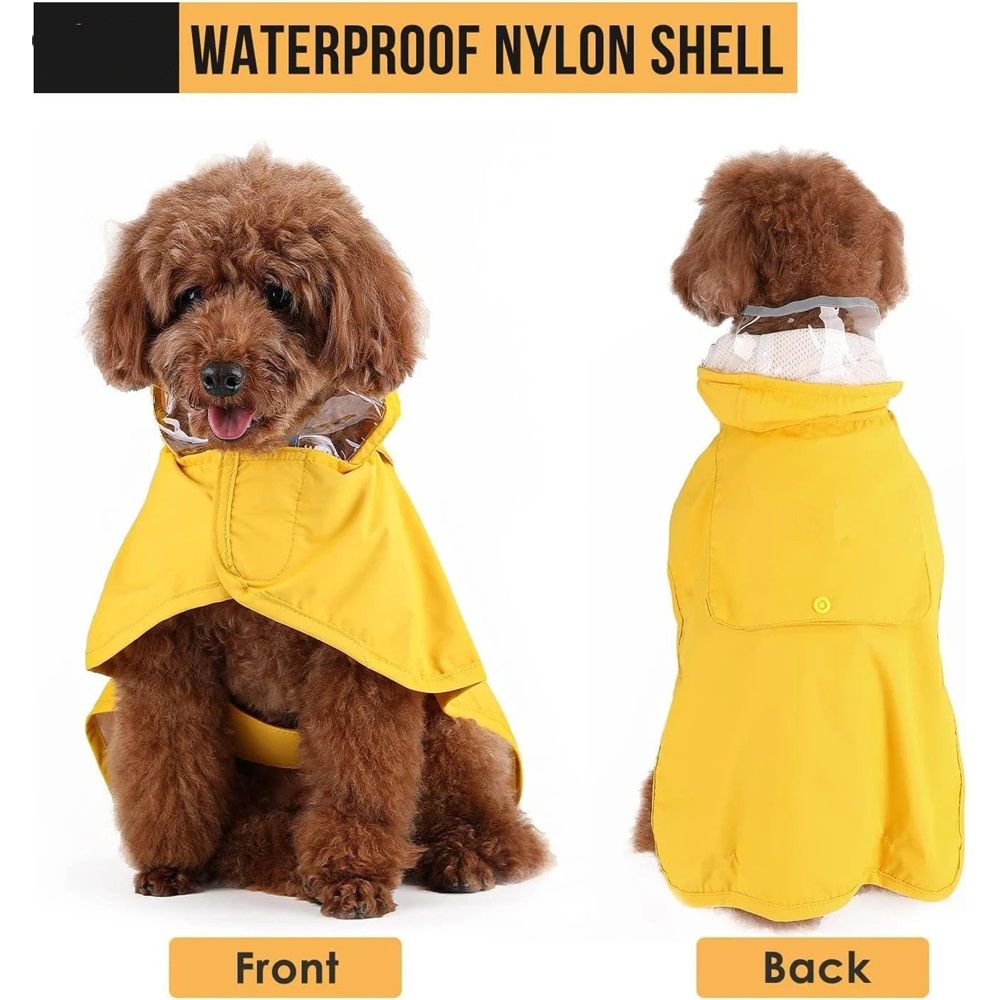 Dog Raincoat, Adjustable Dog Rain Jacket Clear Hooded Layer, Waterproof Poncho view 5