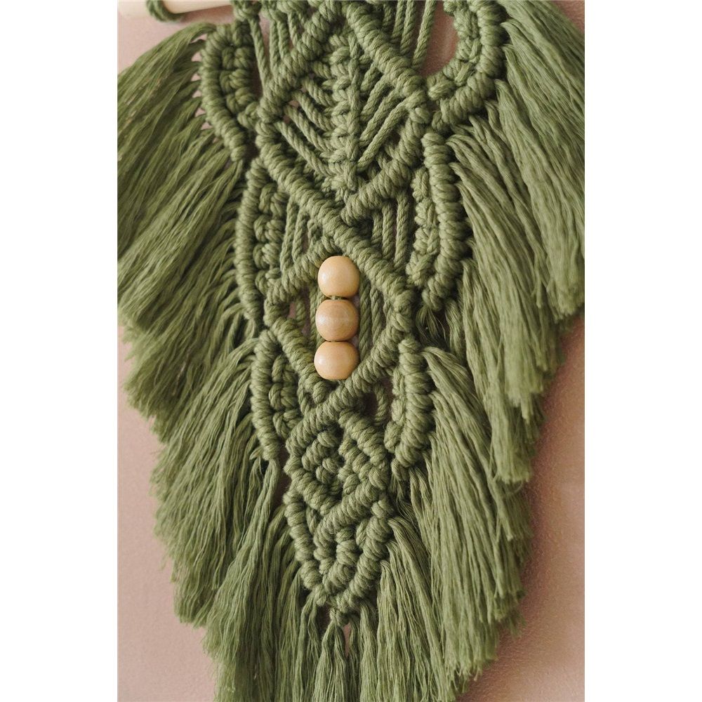 Wall Hanging Leaves,Green Woven Leaf Tapestry,Tapestry Bohemian Chic Wall view 2