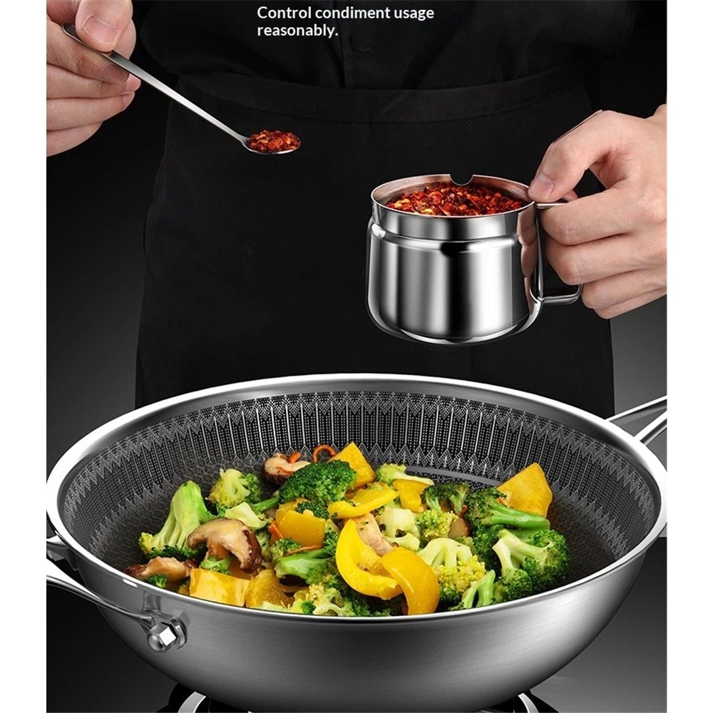 Ghee Container with Spoon Pot view 2