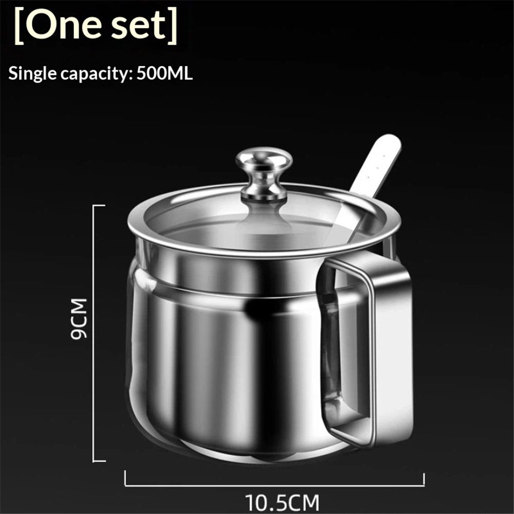 Ghee Container with Spoon Pot view 3