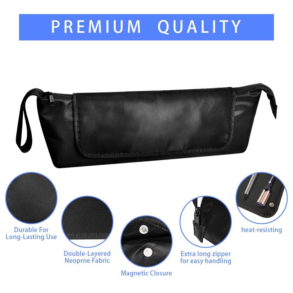 Hair Tools Travel Bag with Heat Resistant Mat - Hair Tool Organizer Case for view 3