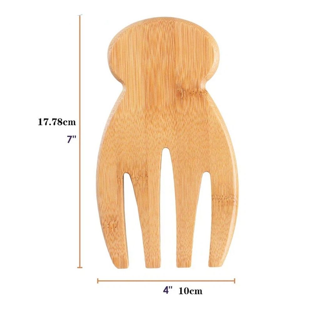 2 pack Home Salad Hands – bamboo-made Salad Serving Utensils for Tossing & Serving view 4