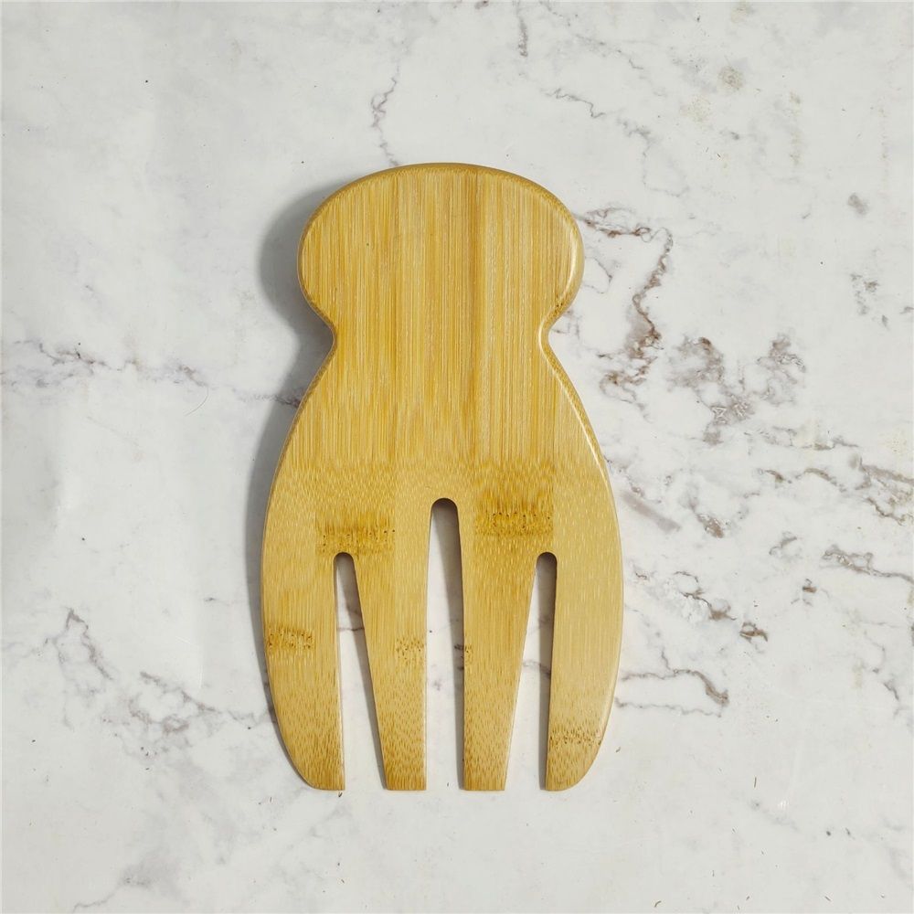 2 pack Home Salad Hands – bamboo-made Salad Serving Utensils for Tossing & Serving view 5