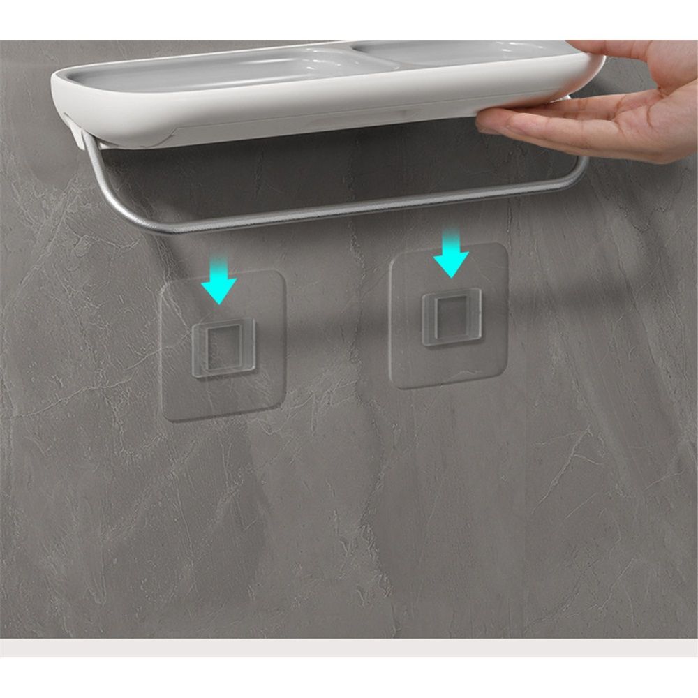 Bathroom Organizer - Wall Mounted Shower Caddy Shelf - with Towel Bar - Extra view 5