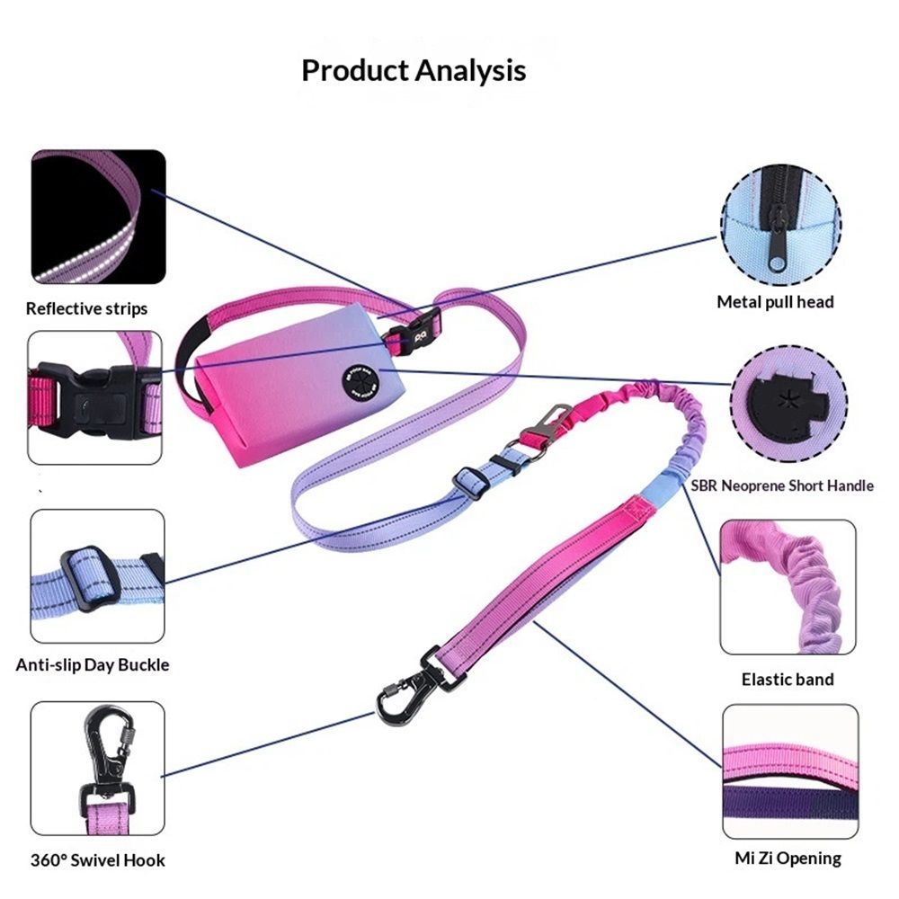 Hands Free Dog Leash with Zipper Pouch view 4