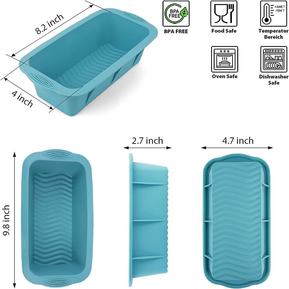 3D Silicone Bread Loaf Pan Non-Stick Rectangular Baking Mold view 2