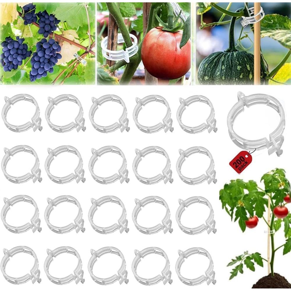 200Pcs Secured Plastic Plant Clips — image 1