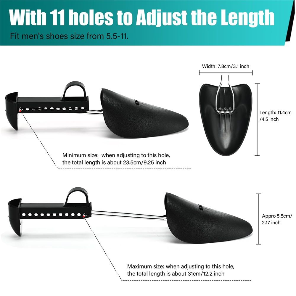 5 Pairs Plastic Shoe Tree Stretcher Shaper for Men Adjustable Length Shoes view 2