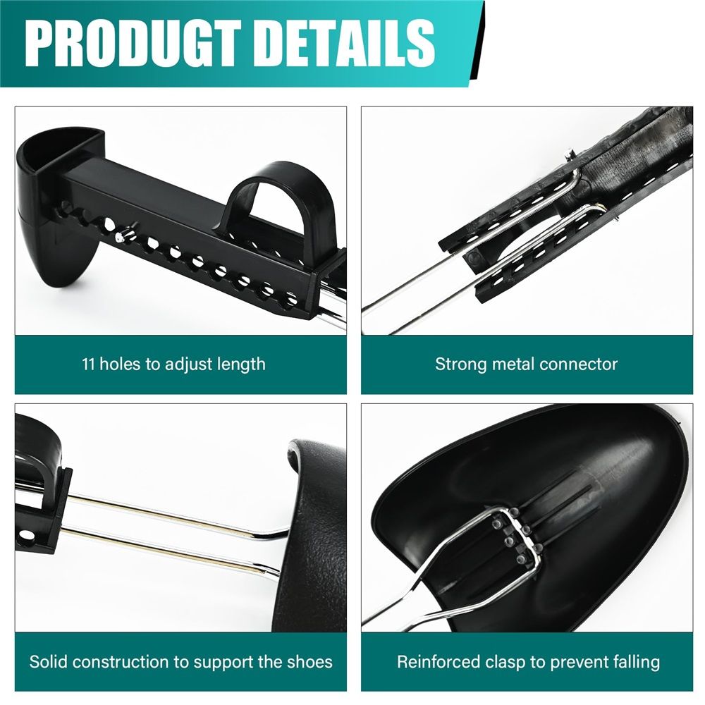 5 Pairs Plastic Shoe Tree Stretcher Shaper for Men Adjustable Length Shoes view 3