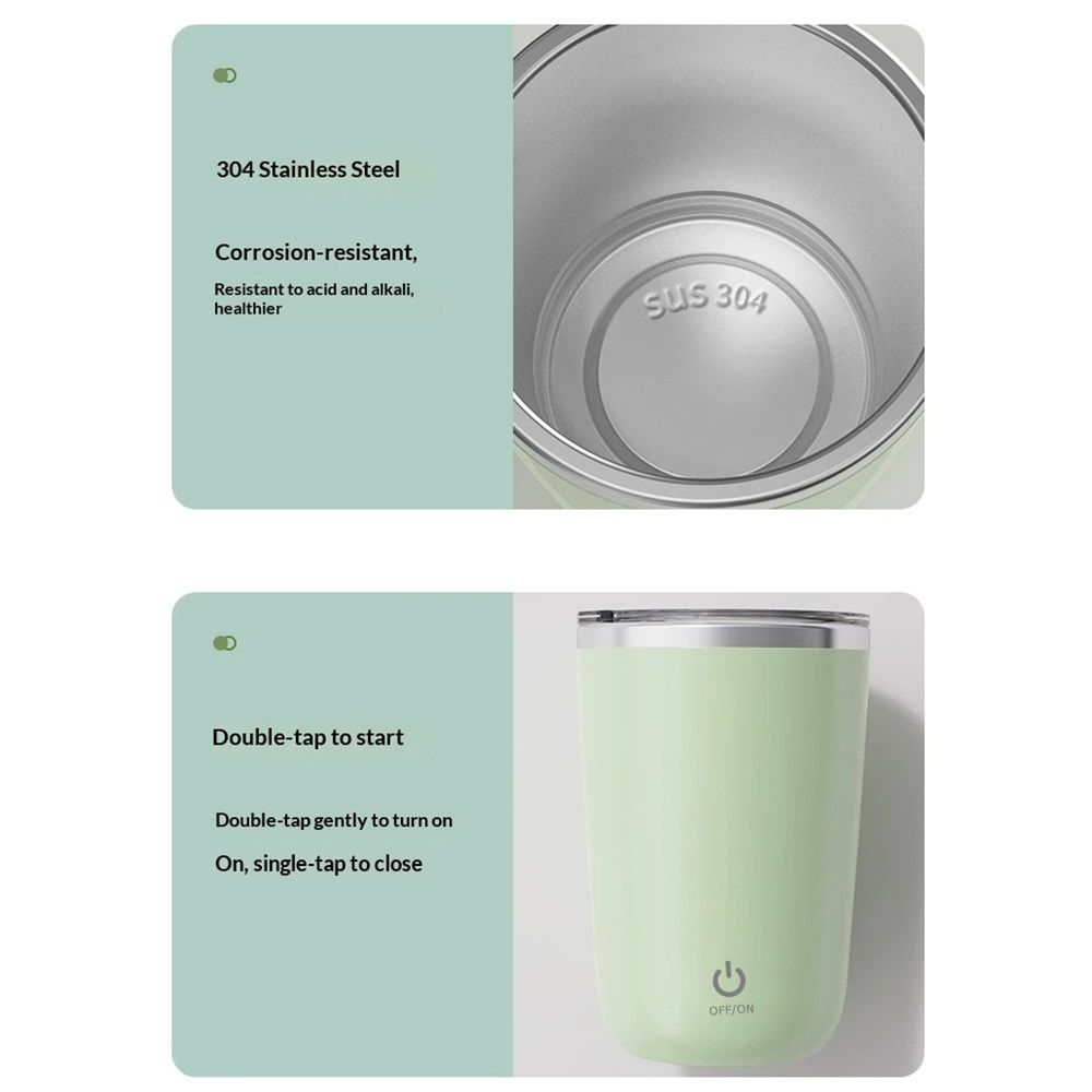 Rechargeable Self Stirring Mug - Electric Auto Mixing Stainless Steel Cup for view 5