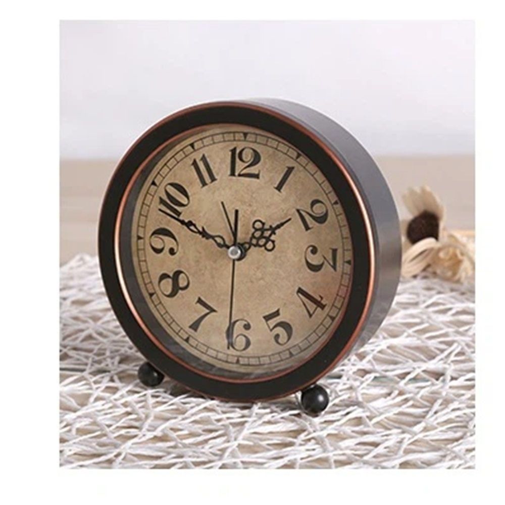 Style Retro Silent Desk Alarm Clock Non-Ticking Whisper Battery Operated view 5