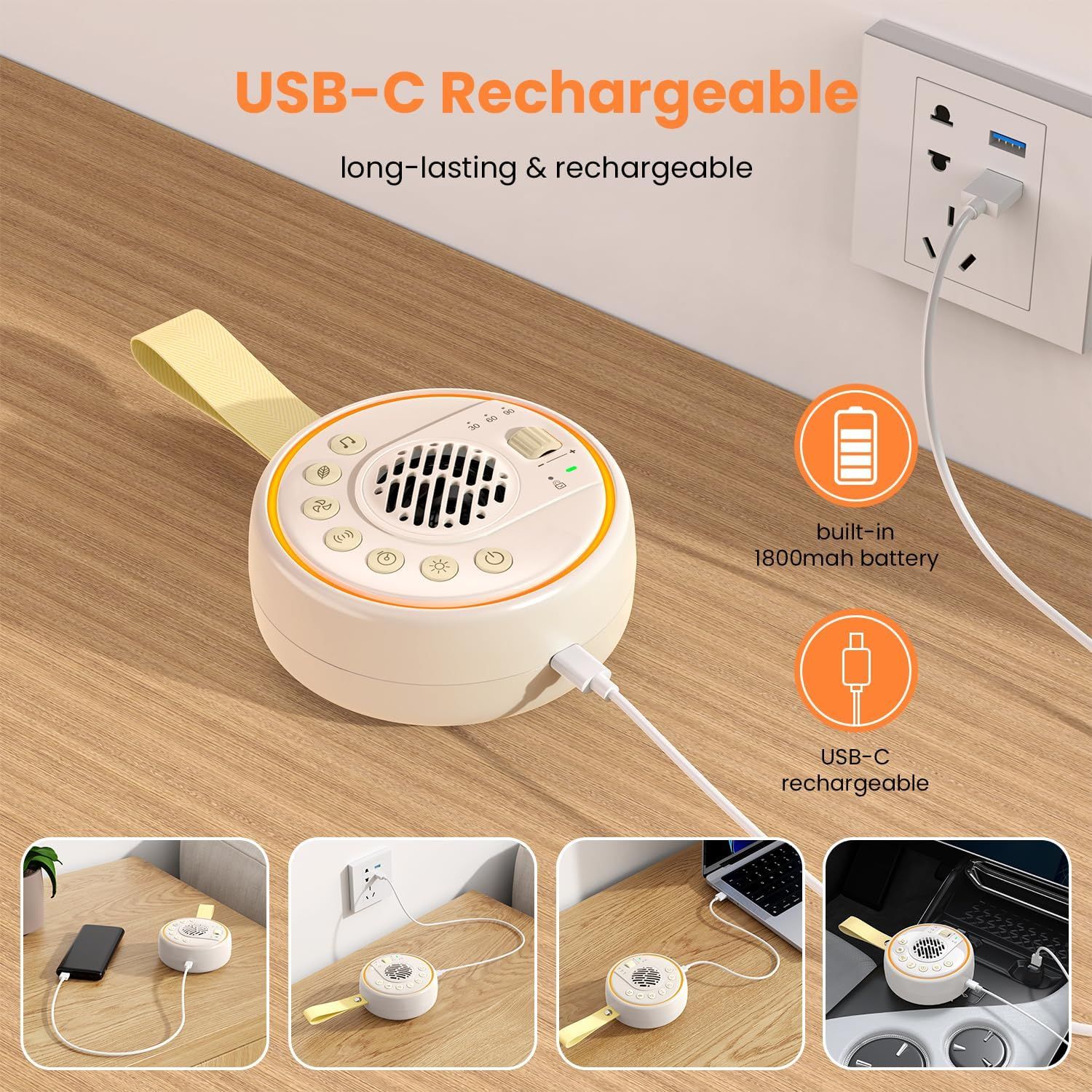 White Noise Machine for Baby & Adults with 22 Relaxing Sounds & Adjustable view 3