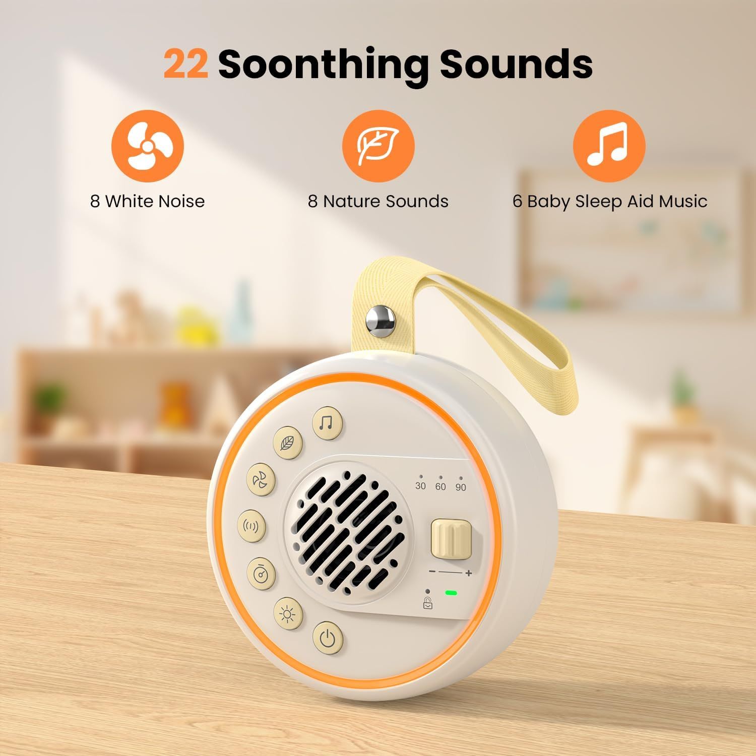 White Noise Machine for Baby & Adults with 22 Relaxing Sounds & Adjustable view 4