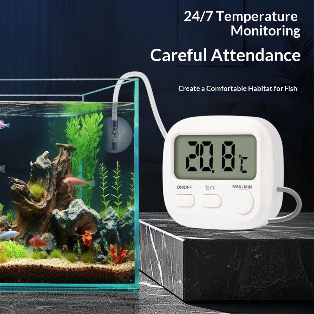 Small Digital Thermometer ON/Off Switch Indoor/Outdoor Meter Gauge view 2
