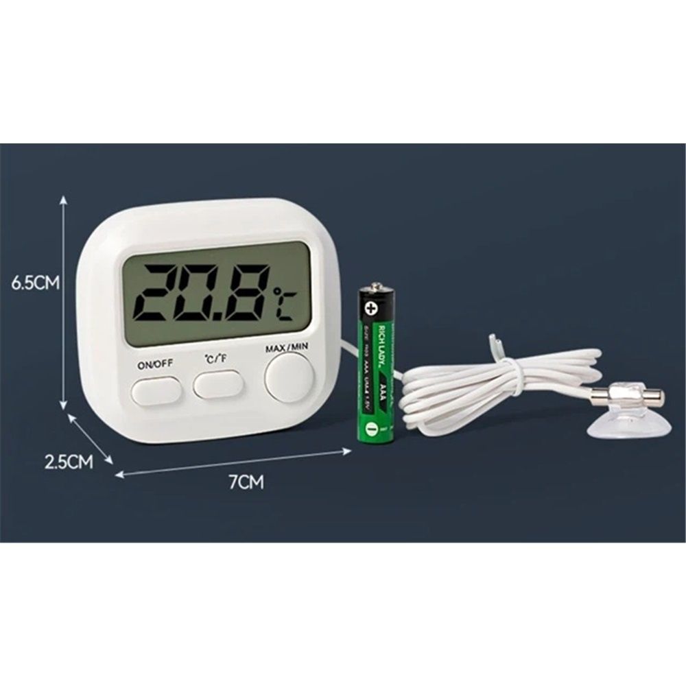 Small Digital Thermometer ON/Off Switch Indoor/Outdoor Meter Gauge view 5