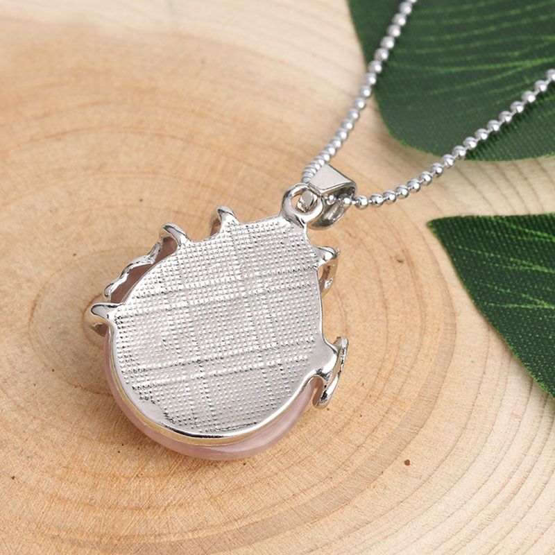 Vintage Butoid Pendant Necklace with Pink Agate view 5