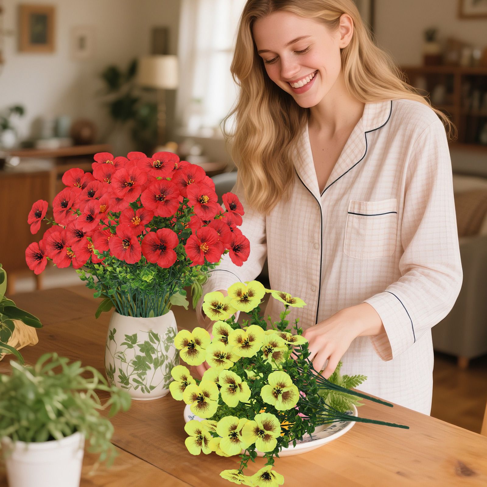 3pcs Artificial Flowers for Christmas Decoration in Home and Garden Festival view 5