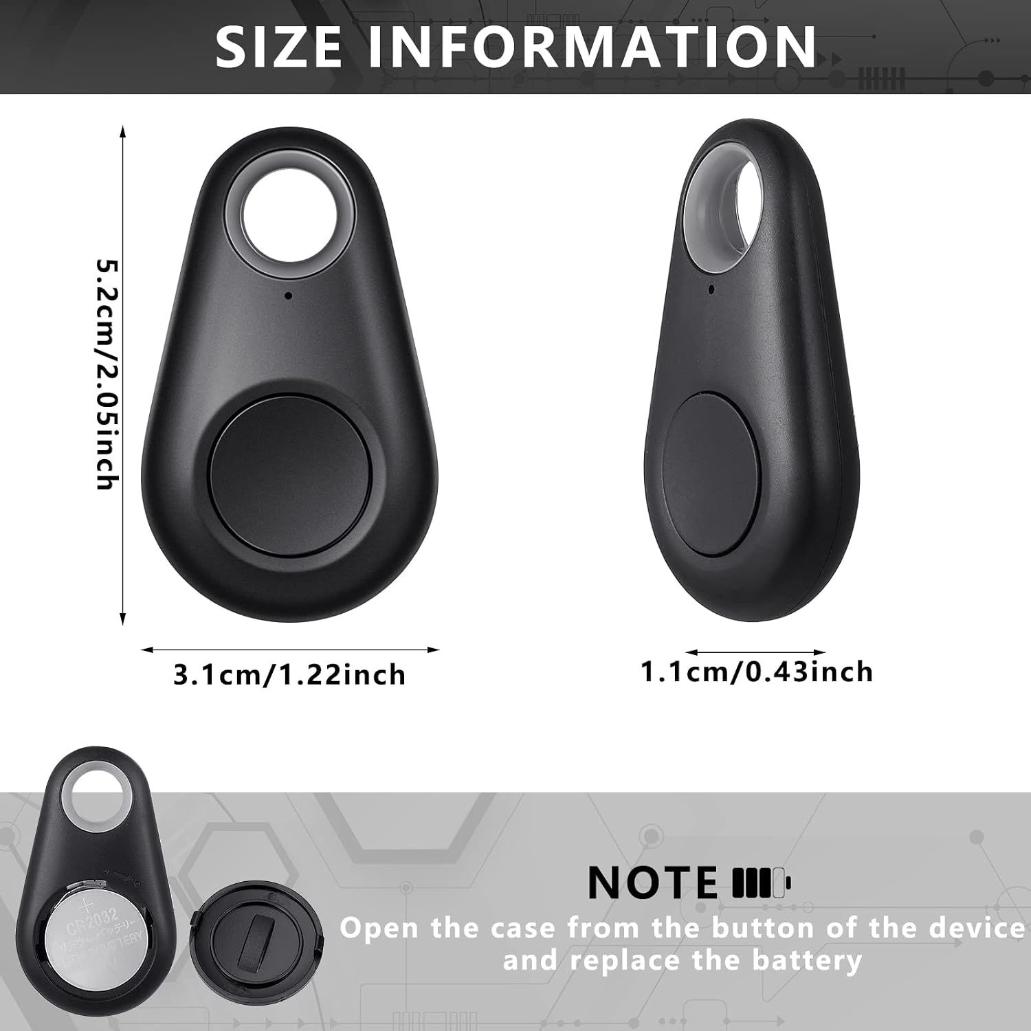 8 Packs Portable GPS Tracking Mobile Tracking Anti Loss Smart Device Key view 3