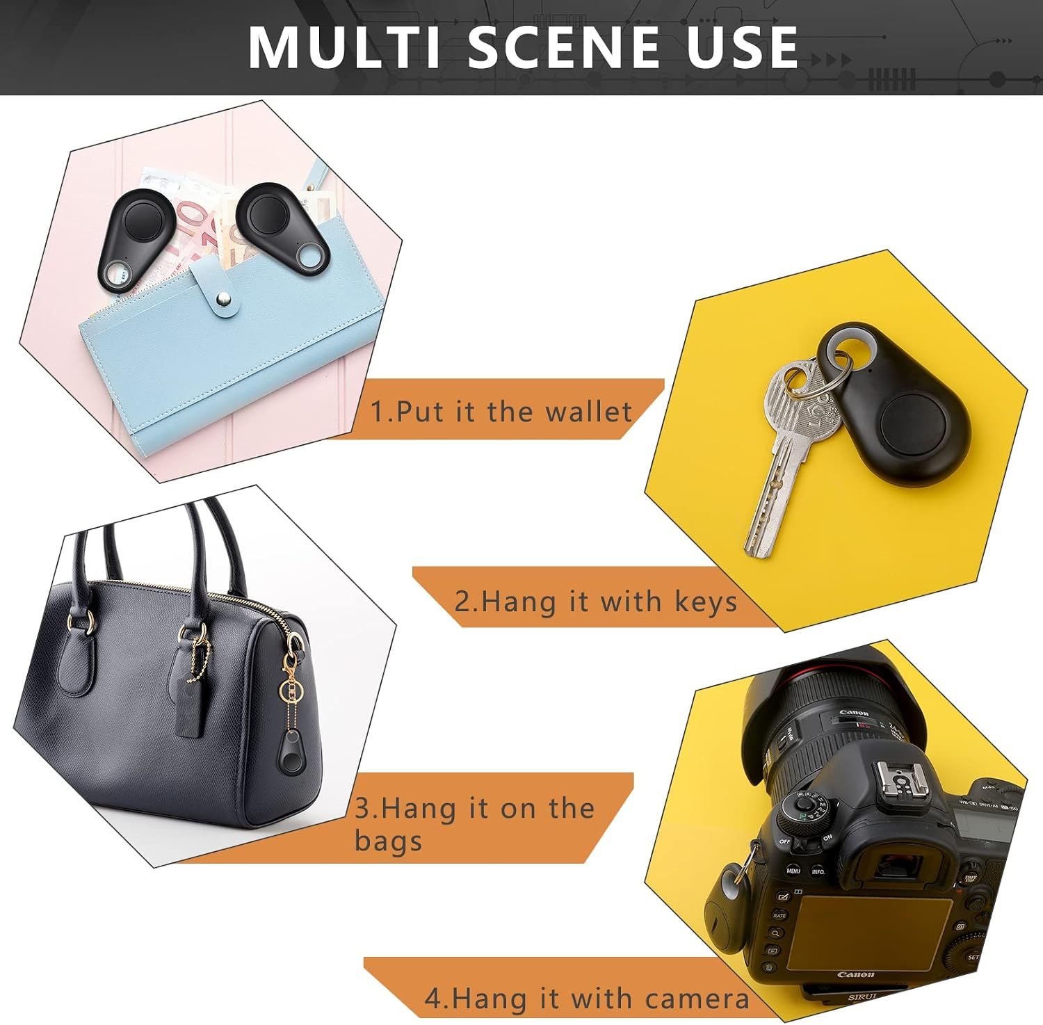 8 Packs Portable GPS Tracking Mobile Tracking Anti Loss Smart Device Key view 5