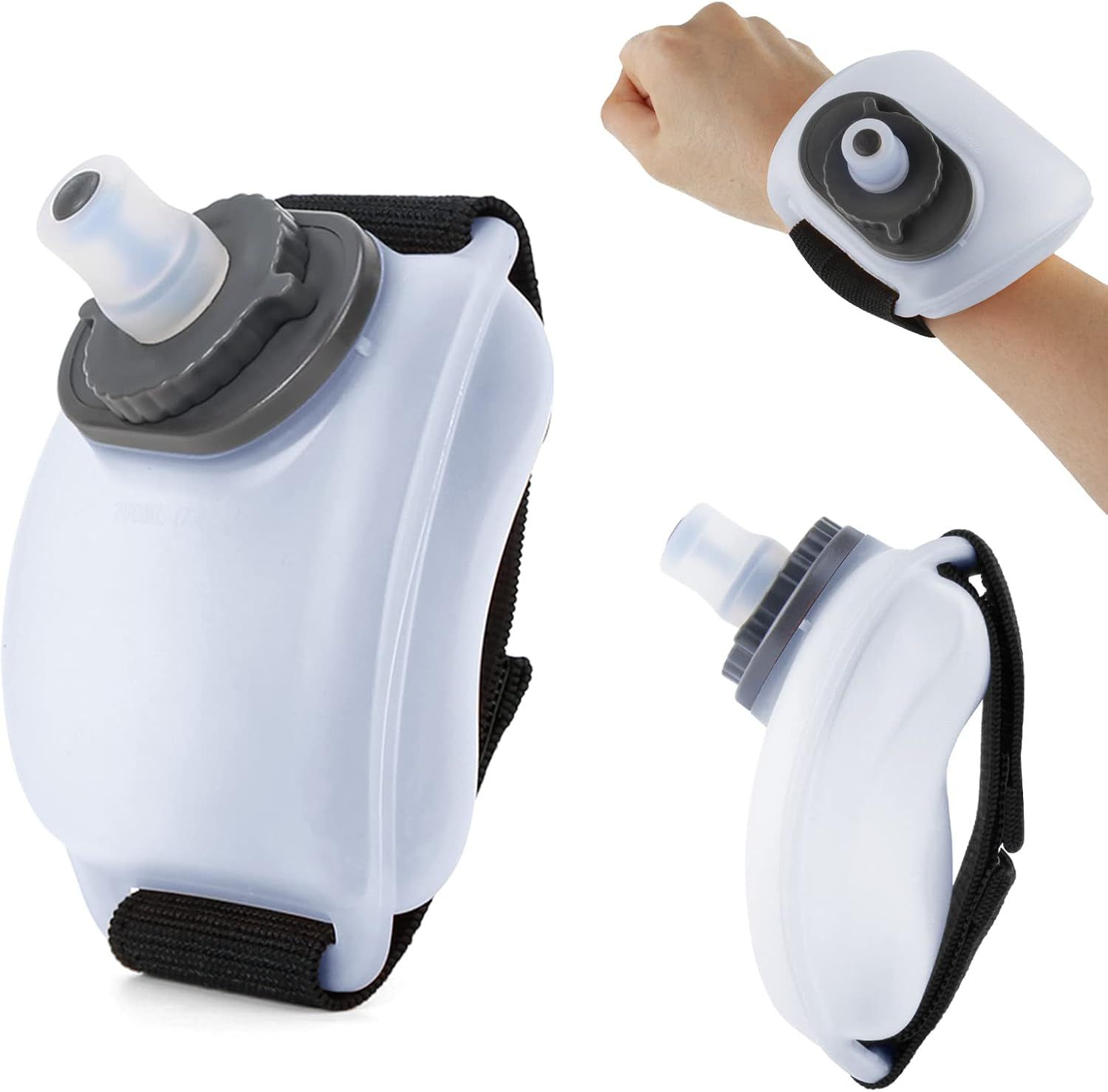 Wrist Sports Water Bottle with Adjustable Hand Strap 7 oz/200 ml Soft Silicone