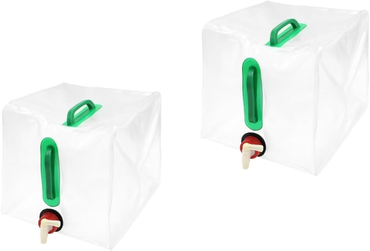 2 Pack 5.3 Gallon Collapsible Water Container with Spigot