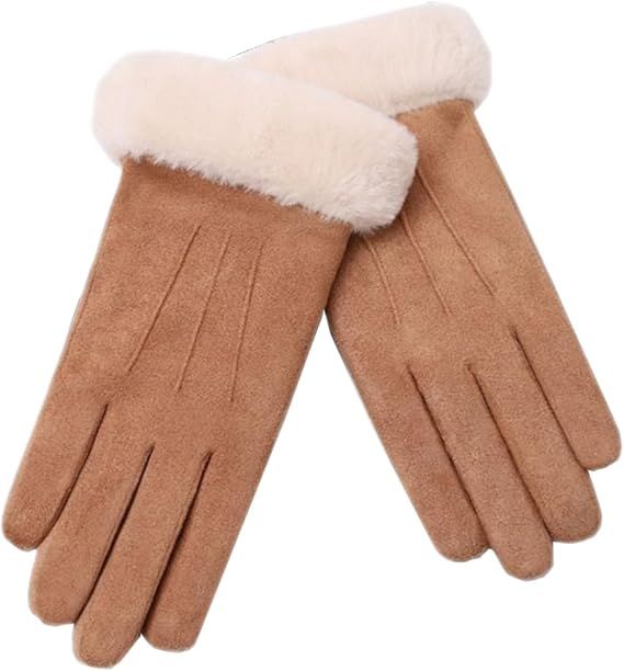 Women Winter Warm Touchscreen Gloves Thermal Fleece Lined Mittens Outdoor