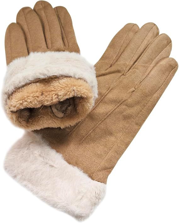 Women Winter Warm Touchscreen Gloves Thermal Fleece Lined Mittens Outdoor view 2