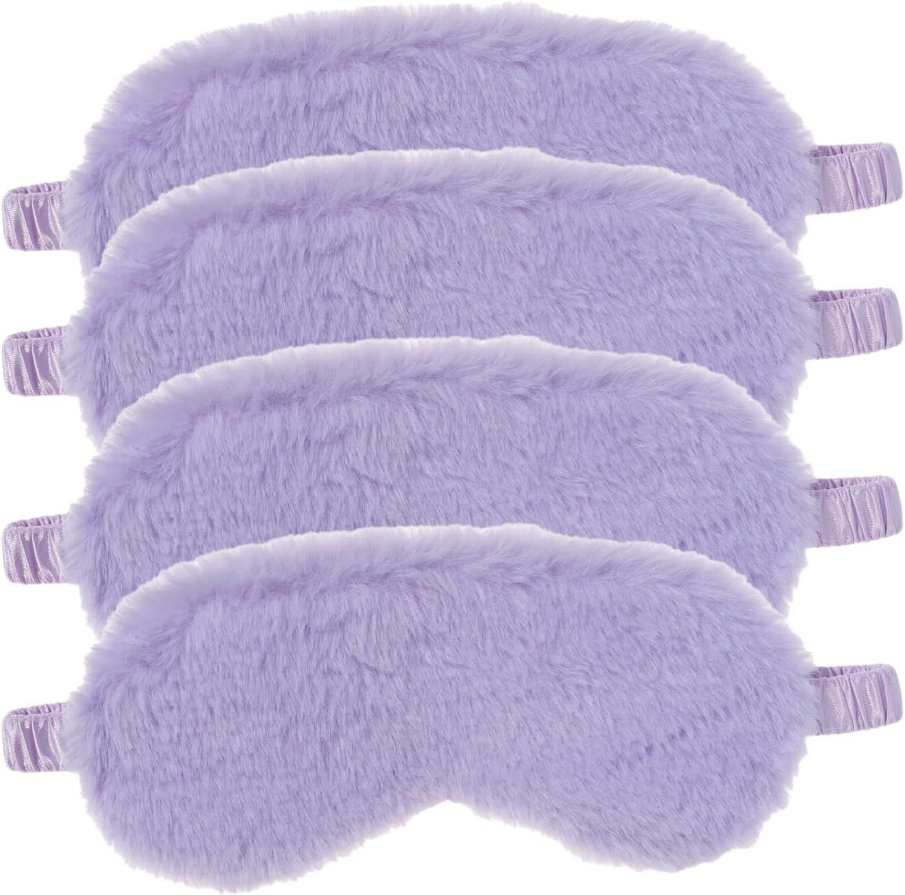 4 Pack Plush Sleep Mask Soft Comfortable Blindfold Eye Cover for Sleepover