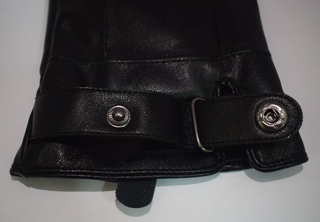 Men’s Winter Autumn Black Brown Smooth PU Leather Plus Thick Velvet Touch view 5