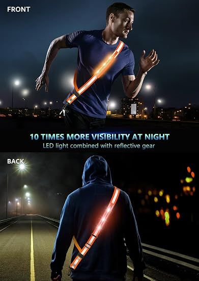LED Reflective Belt Sash for Walking at Night view 2