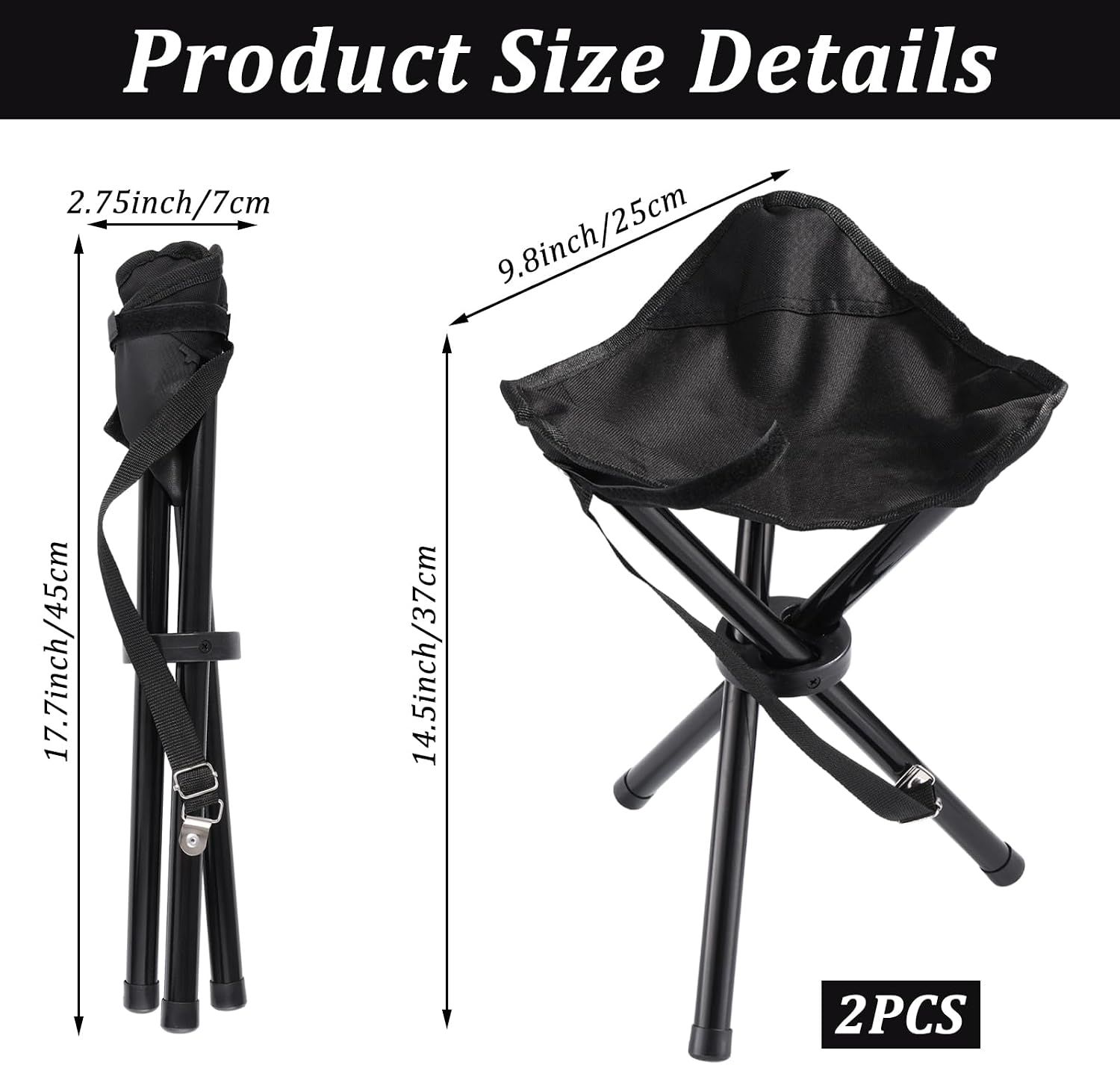 2PCS Portable Folding Camping Stool view 2