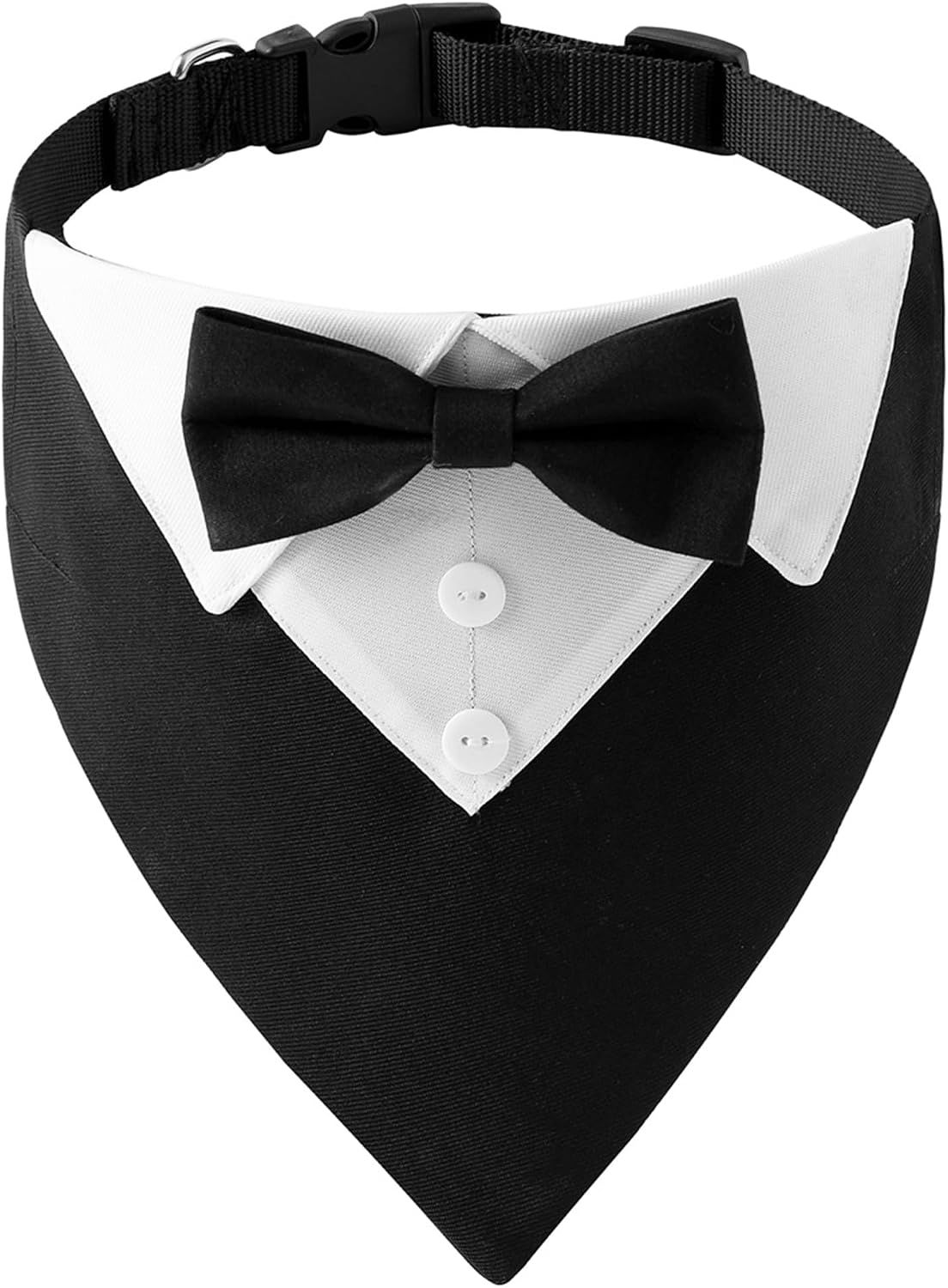 Formal Dog Tuxedo, Wedding Dog Collar with Bow Tie, Adjustable Pet Wedding — image 1