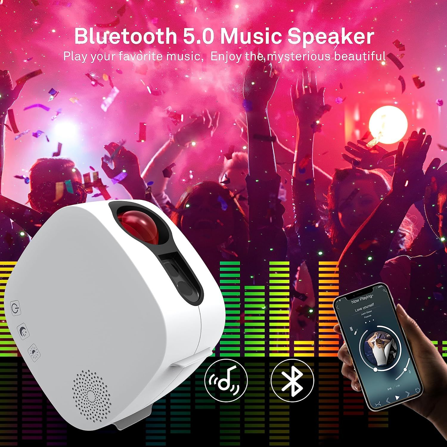 Galaxy Projector,Night Light Star Projector with Bluetooth Speaker, Remot view 3