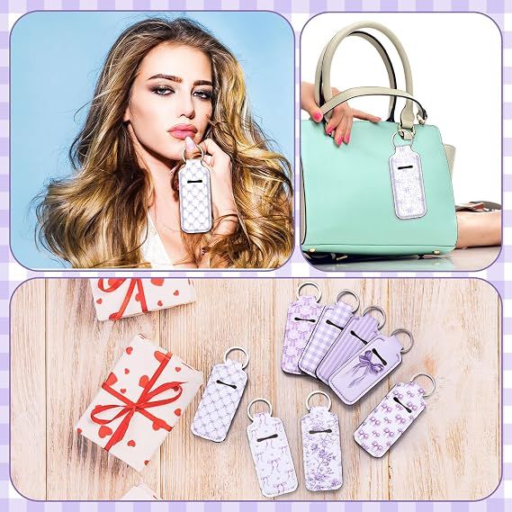 20 Pcs Bulk Coquette Bow Lipstick & Lip Balm Holder Keychain - Valentine's Day view 5