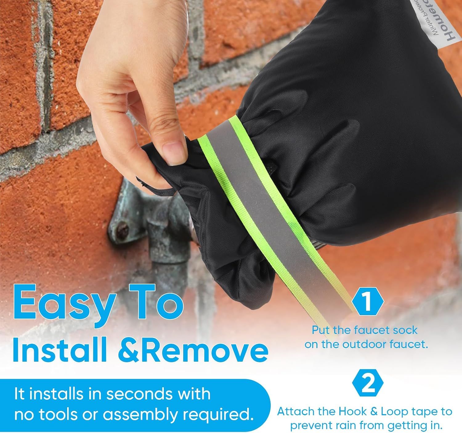4Pack Outdoor Faucet Covers for Winter - 6.7" W x 8.3" H Outside Hose Bib view 4