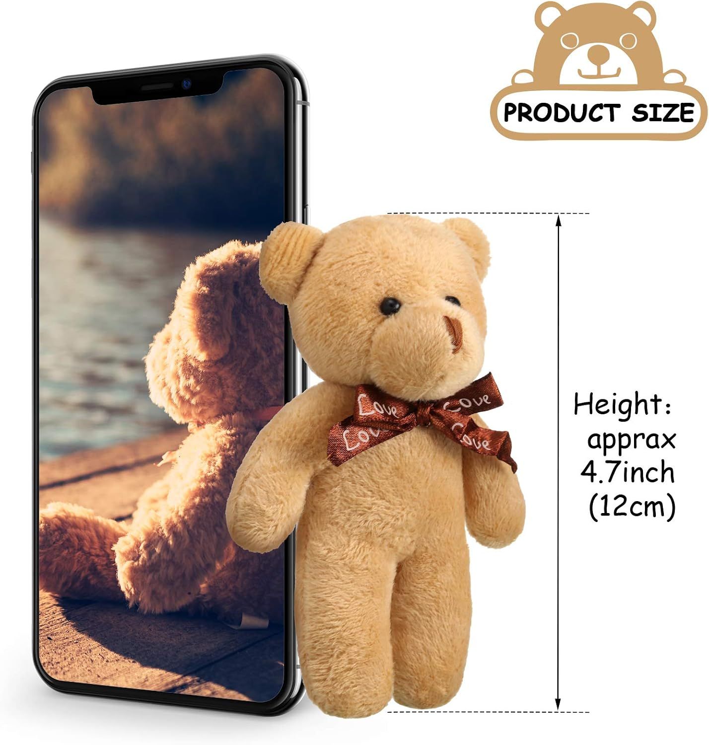 24 Pcs Mini Bears 4.7 Inch Tiny Bears Doll Bulk Stuffed Animals for DIY view 2