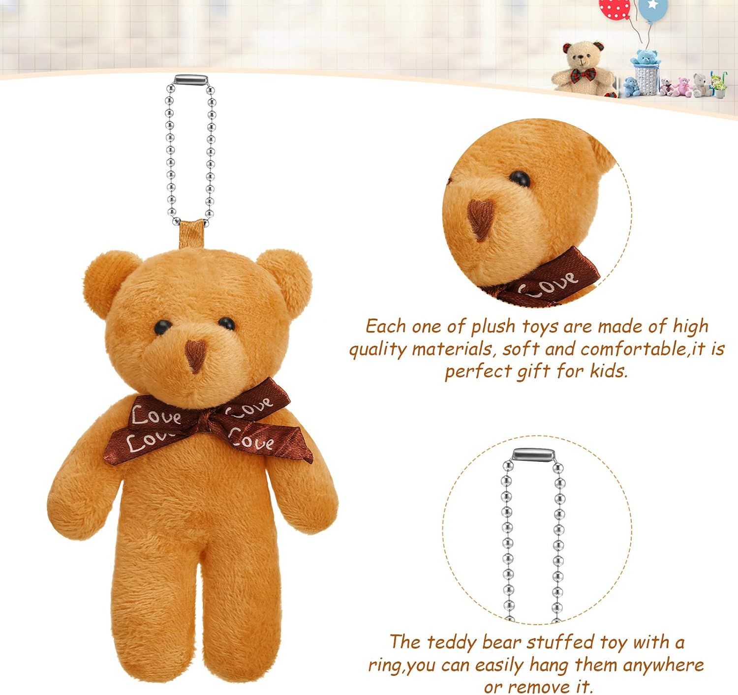 24 Pcs Mini Bears 4.7 Inch Tiny Bears Doll Bulk Stuffed Animals for DIY view 3