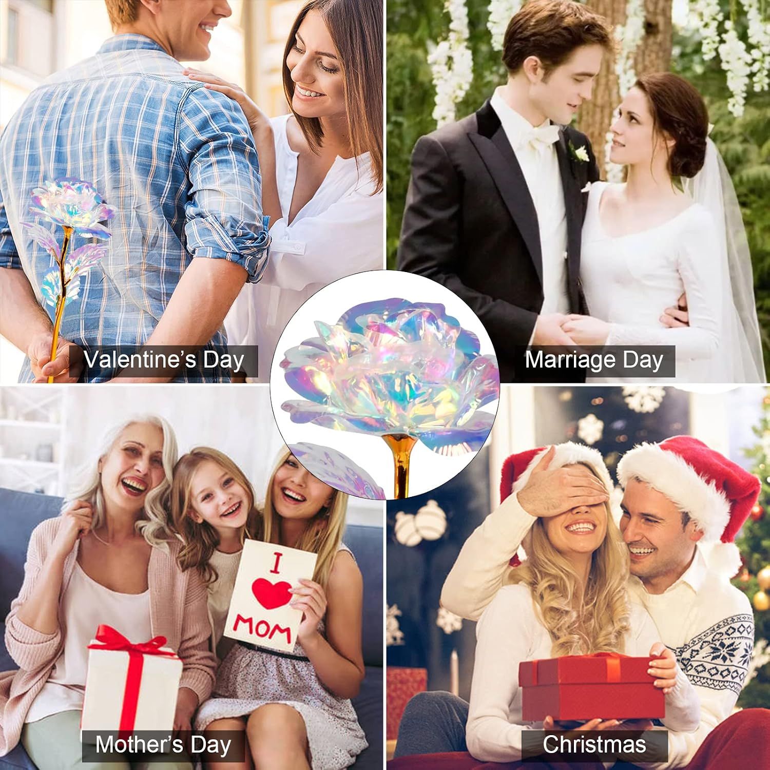 Gifts for Mom Artificial Rose Flowers with Vase-Valentines Galentines Day view 5