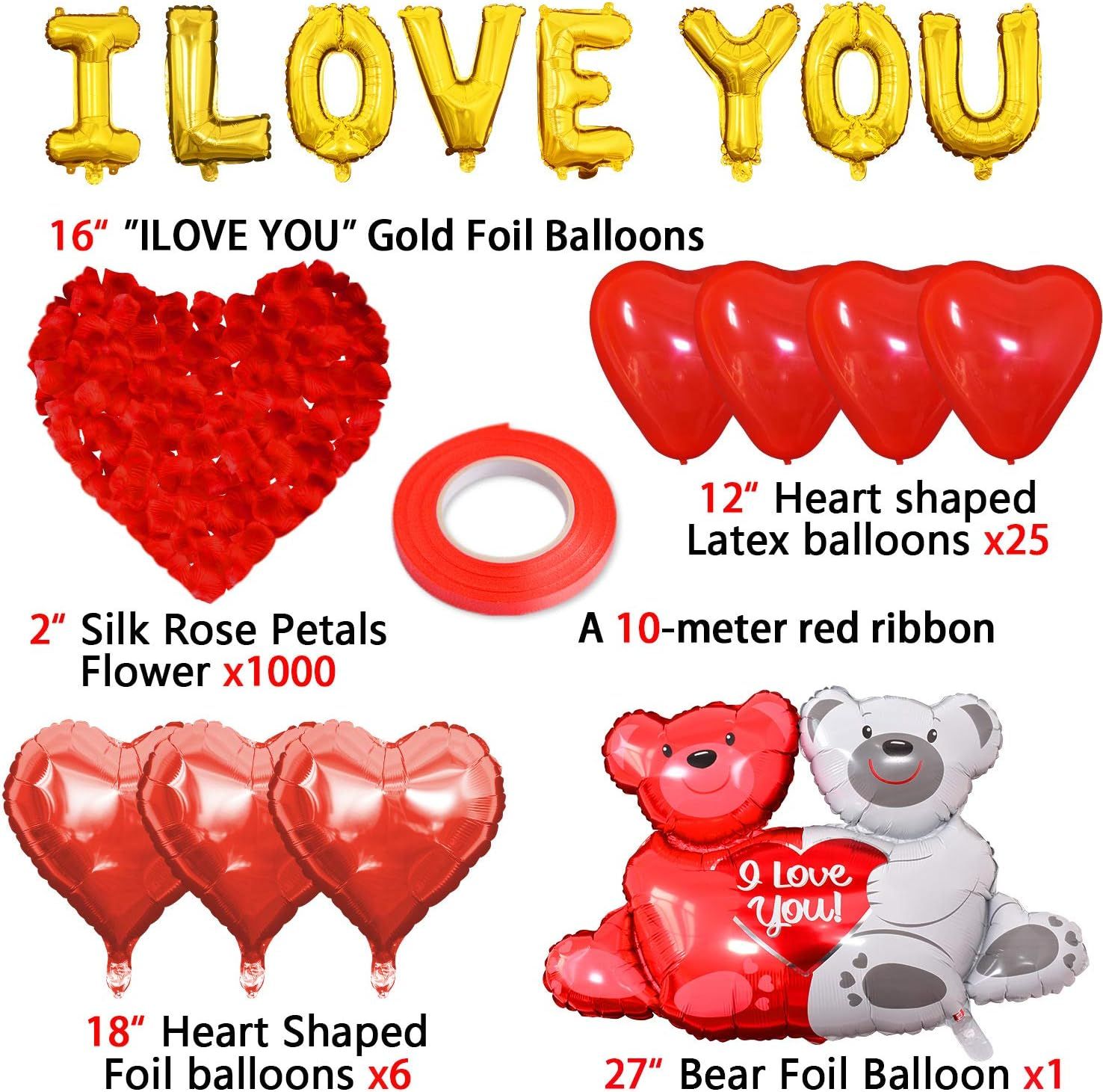 I Love You Balloons And Wedding Balloons Set view 2
