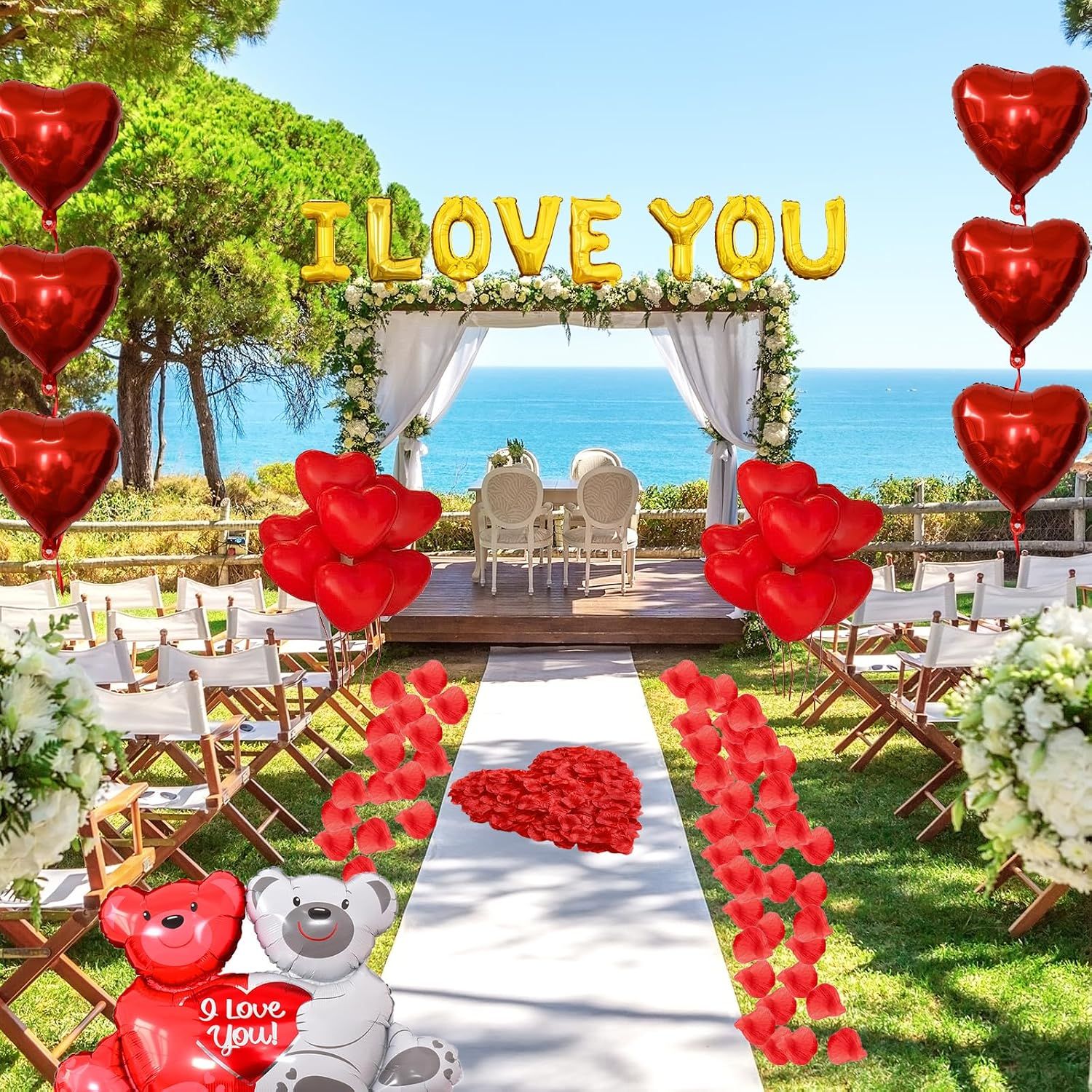 I Love You Balloons And Wedding Balloons Set view 5