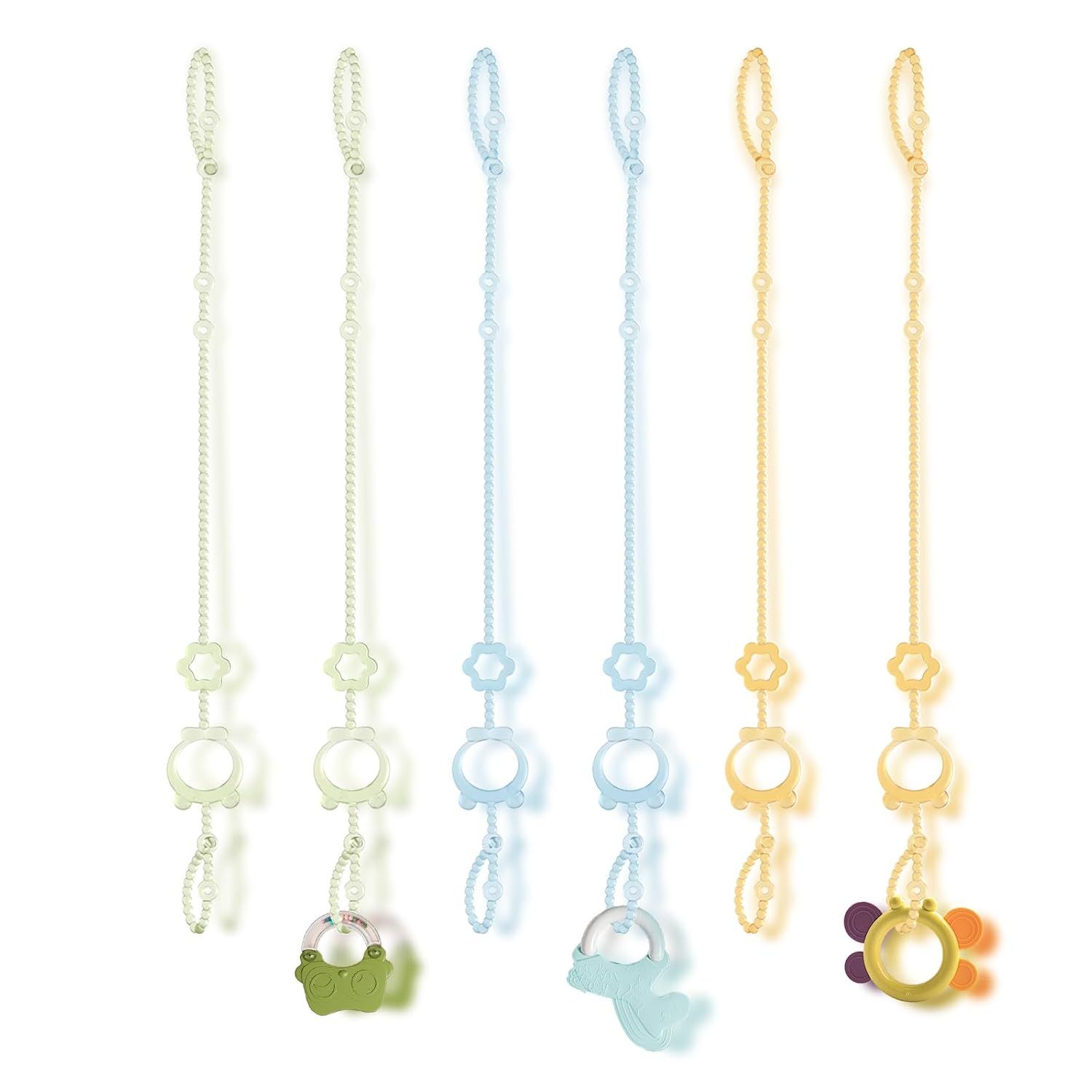 Toy Straps for Baby, 6pcs Adjustable Toy Holder for Stroller Accessories