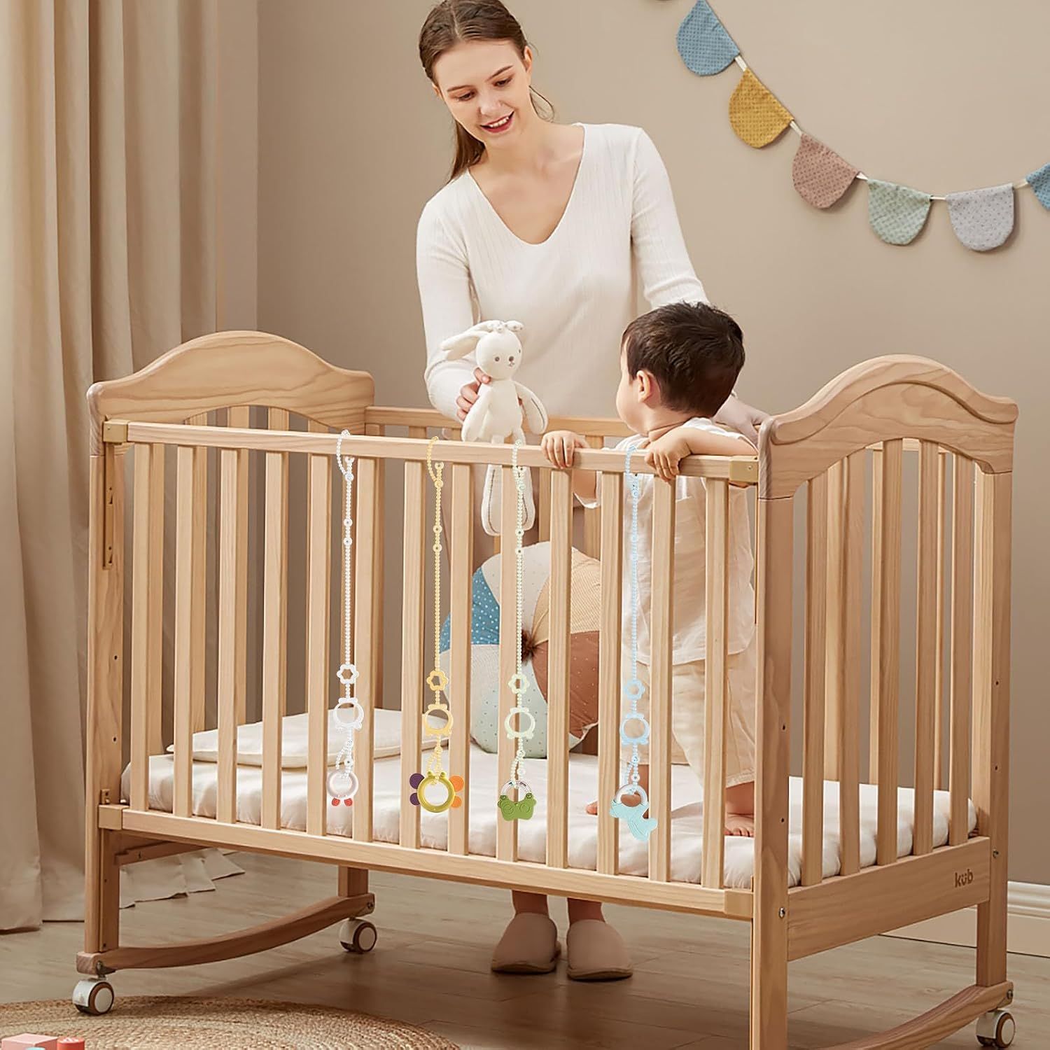 Toy Straps for Baby, 6pcs Adjustable Toy Holder for Stroller Accessories view 5