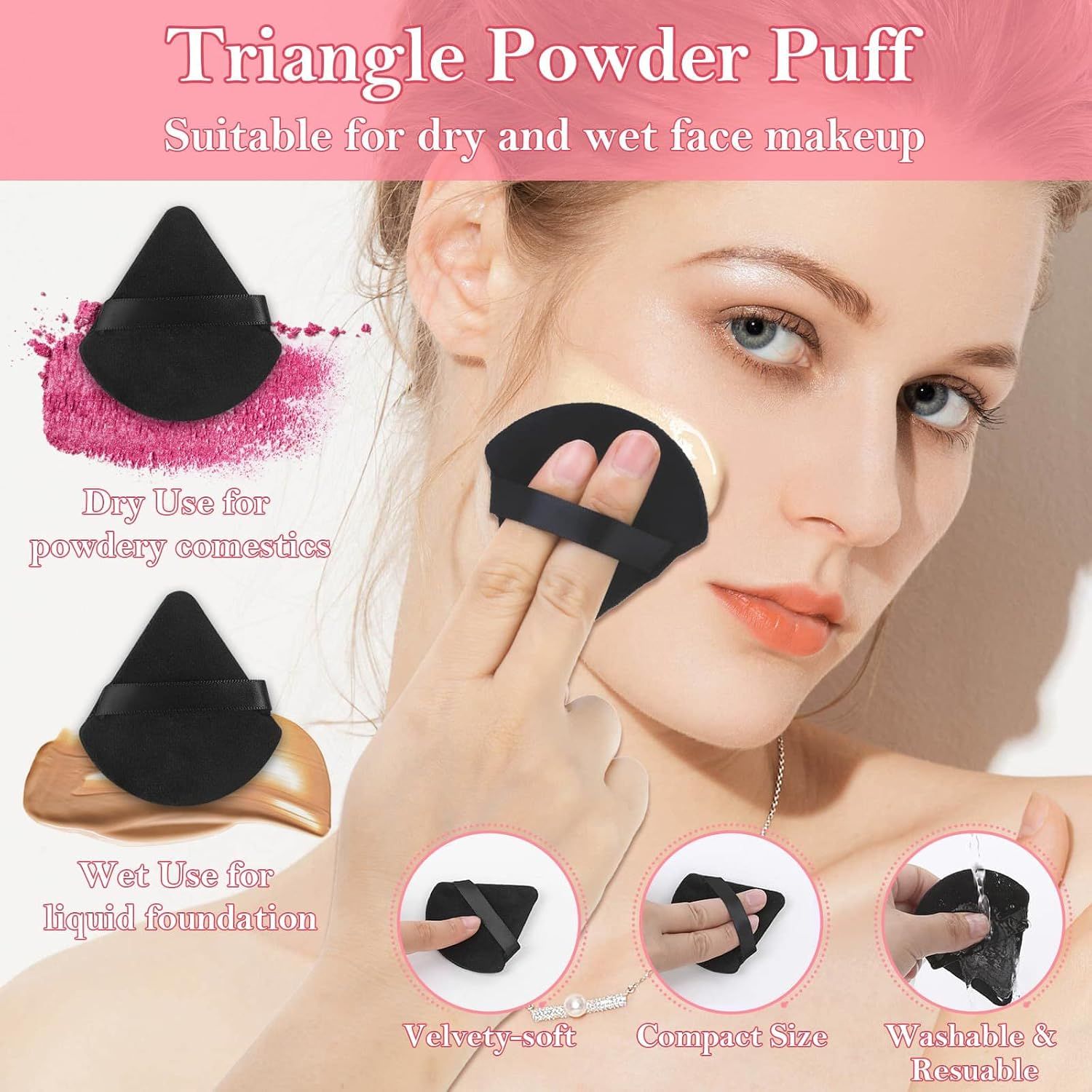 Disposable Makeup Applicators Kit with Triangle Puff Mixing Palette view 3