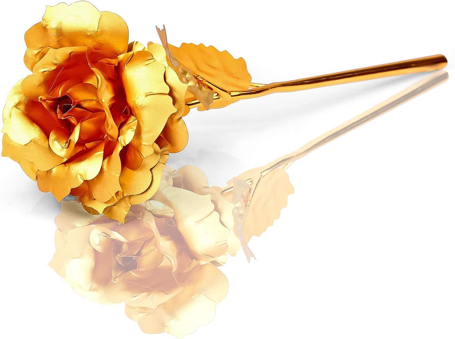 24K Golden Rose, Artificial Rose Flower Gifts for Her with Luxury Gift Box view 3
