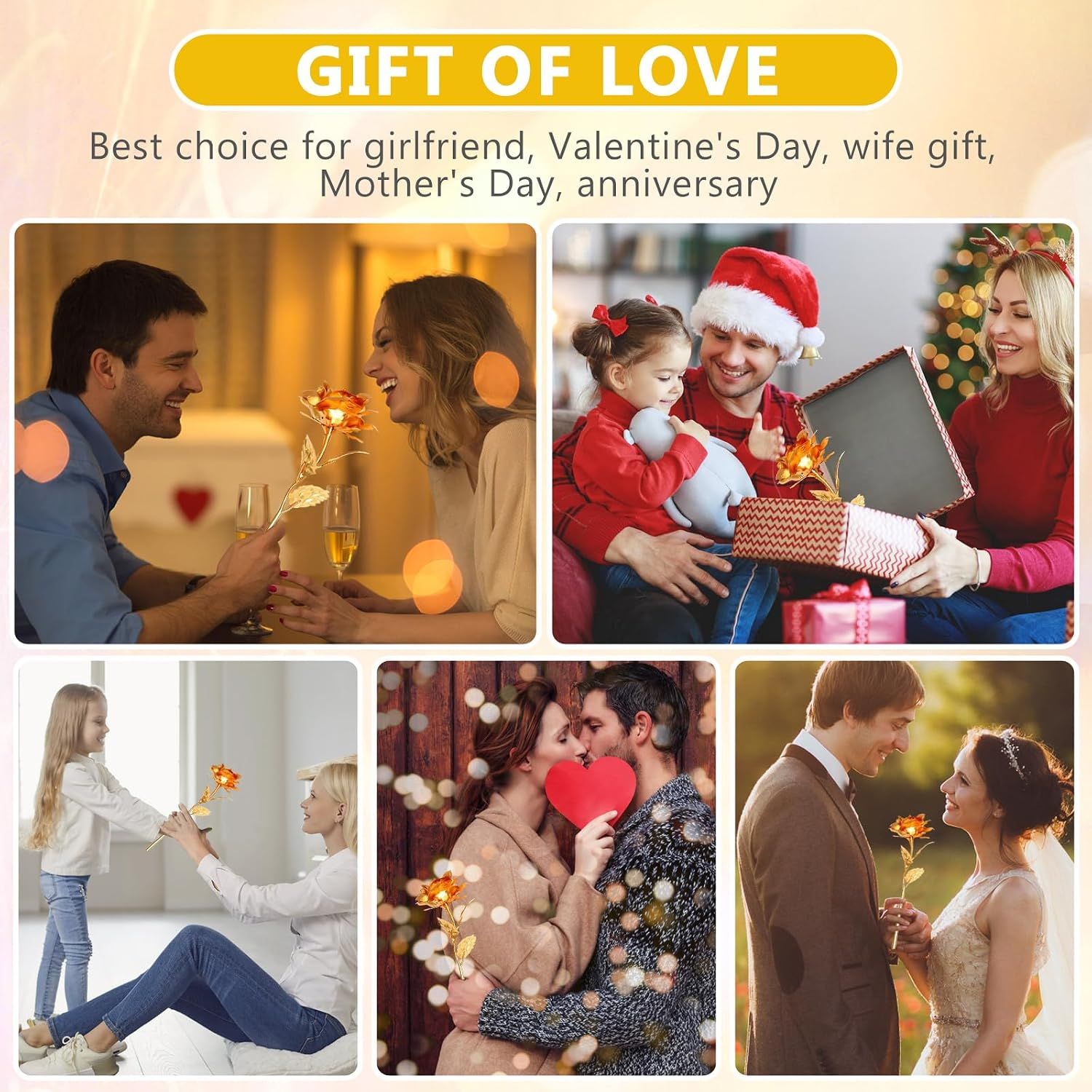 24K Golden Rose, Artificial Rose Flower Gifts for Her with Luxury Gift Box view 4