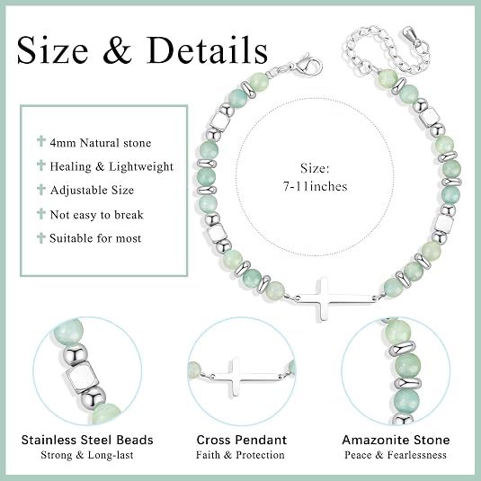 Christian Gifts for Women Cross Bracelet Faith Easter Catholic Religious view 4