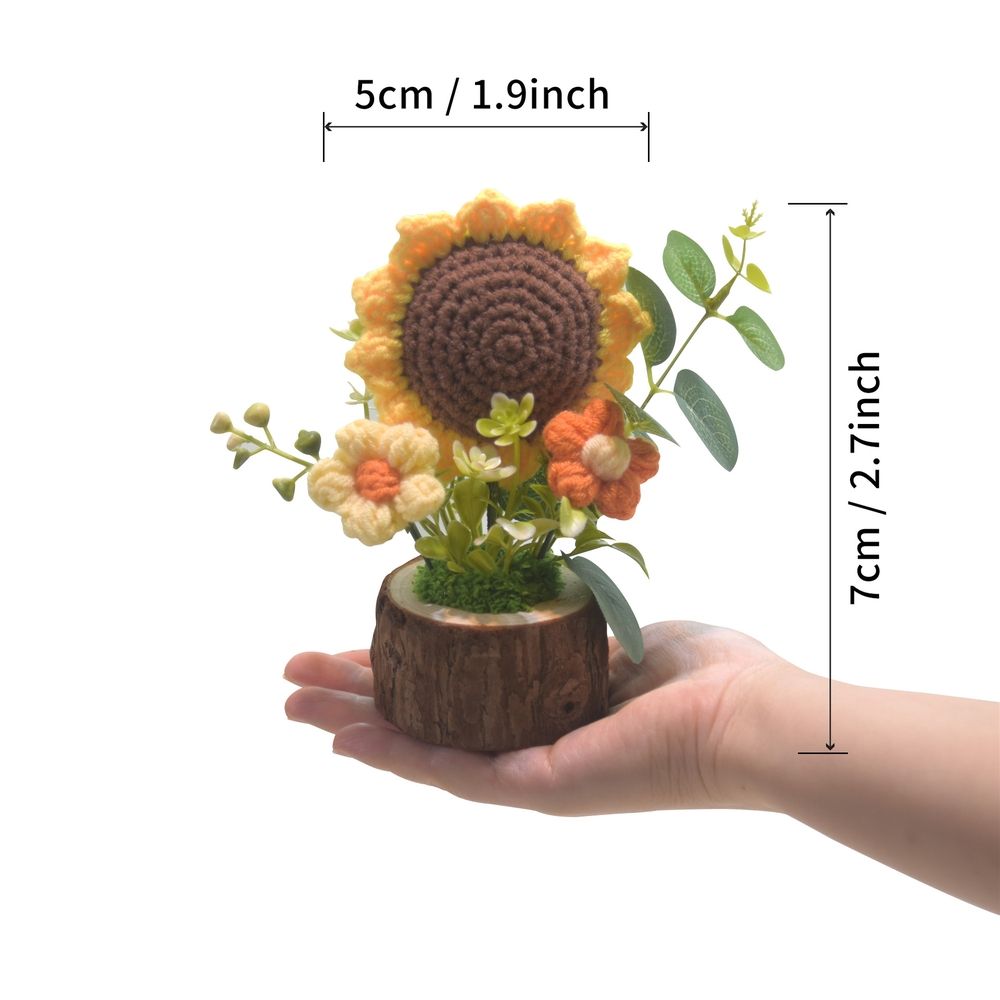 Handmade Crochet Flowers for Teachers Office Desk Decor view 2